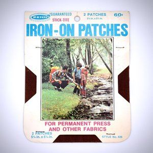Penn Stick Tite Vintage Iron-On Patch 426 Solid Brown Permanent Press USA New